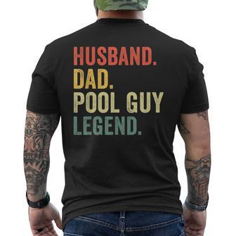 Swimming Husband Dad Pool Guy Legend Vintage Men's T-shirt Back Print - Seseable