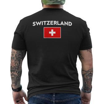Switzerland Flag Suisse Swiss Schweiz White Red Men's Back Print T-shirt | Mazezy