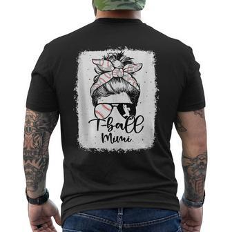 T Ball Mimi Vintage Leopard Messy Bun Bleached Men's T-shirt Back Print - Seseable