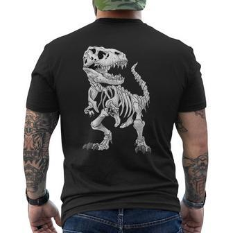 T-Rex Skeleton Dino Bones Paleontologist Fossil Dinosaur Men's Back Print T-shirt | Mazezy