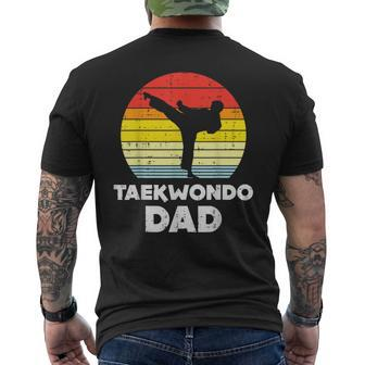 Mens Taekwondo Dad Sunset Retro Korean Martial Arts Men Men's T-shirt Back Print - Seseable