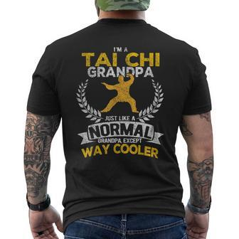 Tai Chi Grandpa Chinese Martial Arts Retro Vintage Men's Back Print T-shirt | Mazezy