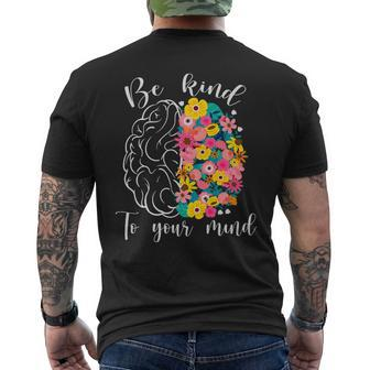 Mental Health Matters Human Brain Illness Awareness Men's Back Print T-shirt | Mazezy