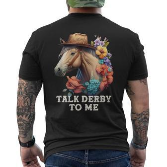 Talk Derby To Me Horse Racing Funny Derby Day Mens Back Print T-shirt - Seseable