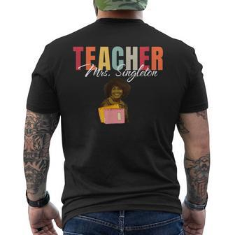 Teacher Mrs Singleton - Loving Mom And Mentor Men's Back Print T-shirt | Mazezy