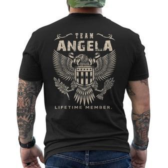 Team Angela Lifetime Member Mens Back Print T-shirt - Seseable
