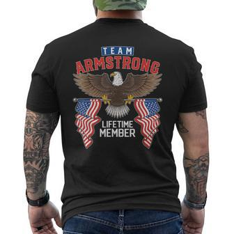 Team Armstrong Lifetime Member Us Flag Men's T-shirt Back Print - Seseable