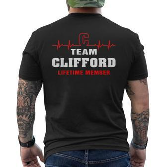 Team Clifford Lifetime Member Surname Clifford Name Mens Back Print T-shirt - Seseable