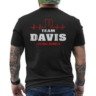 Team Davis Lifetime Member Surname Last Name Mens Back Print T-shirt - Seseable