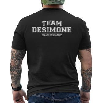 Team Desimone | Proud Family Surname Last Name Gift Mens Back Print T-shirt - Seseable