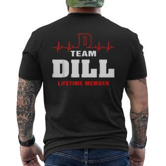Team Dill Lifetime Member Surname Dill Name Mens Back Print T-shirt - Seseable
