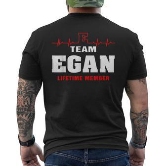 Team Egan Lifetime Member Surname Egan Name Mens Back Print T-shirt - Seseable