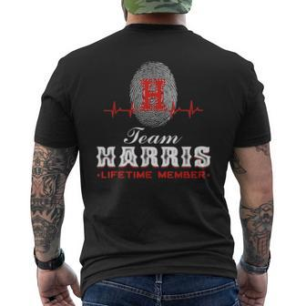 Team Harris Lifetime Member Surname Last Name Gift Mens Back Print T-shirt - Seseable