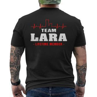 Team Lara Lifetime Member Surname Last Name Gift Mens Back Print T-shirt - Seseable