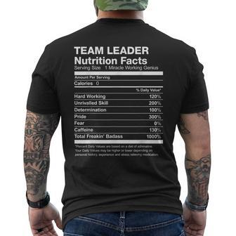 Team Leader Nutrition Facts Name Named _ Funny Mens Back Print T-shirt - Seseable
