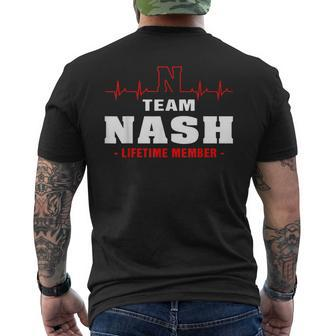 Team Nash Lifetime Member Surname Last Name Gift Mens Back Print T-shirt - Seseable