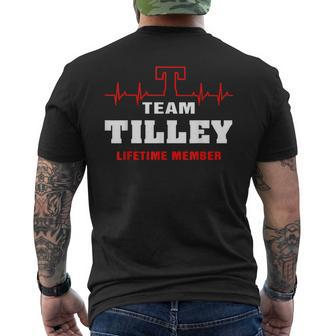 Team Tilley Lifetime Member Surname Tilley Name Mens Back Print T-shirt - Seseable
