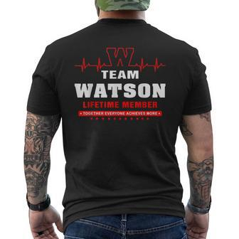 Team Watson Lifetime Member Surname Last Name Mens Back Print T-shirt - Seseable