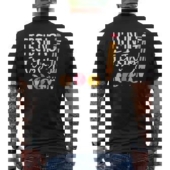 Testing Testing 123 Cute Test Day Men's Back Print T-shirt | Mazezy