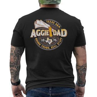Texas A&AmpAmpm Aggie Dad 1876 Rough Tough Real Stuff Men's Back Print T-shirt | Mazezy