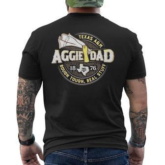 Texas A&AmpM Aggie Dad 1876 Rough Tough Real Stuff Men's Back Print T-shirt | Mazezy