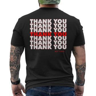 Thank You Have A Nice Day Grocery Bag Tshirt Men's Back Print T-shirt | Mazezy