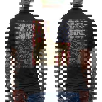 Thank You For Your Service Veteran Us Flag Veterans Day Men's T-shirt Back Print - Seseable