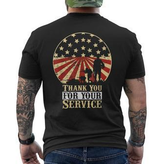 Thank You For Your Service On Veterans Day And Memorial Day Men's T-shirt Back Print - Seseable