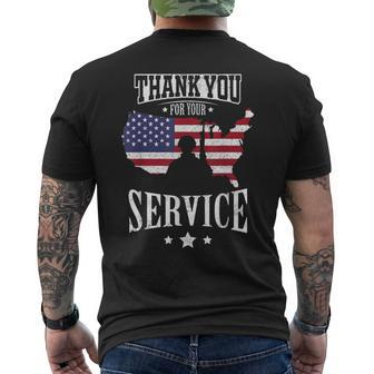 Thank You For Your Service Veterans Day Proud Men's T-shirt Back Print - Seseable