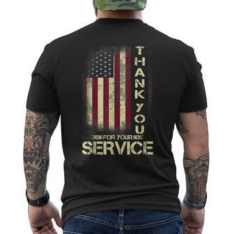 Thank You For Your Service Grateful American Military Gift Mens Back Print T-shirt | Mazezy