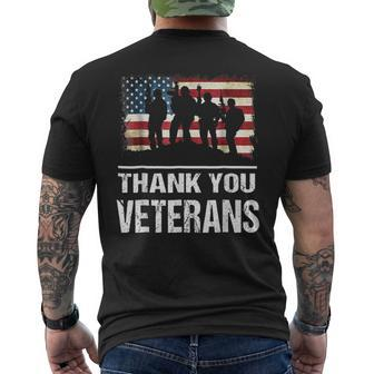 Thank You Military Veterans Veterans Day Mens Back Print T-shirt | Mazezy