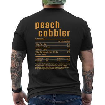 Thanksgiving Day Peach Cobbler Nutrition Facts Peach Men's Back Print T-shirt | Mazezy