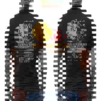 Thats My Granddaughter Out There Softball Grandma Grandpa Men's Back Print T-shirt | Mazezy