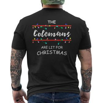 The Colemans Are Lit For Christmas Family Christmas Design Mens Back Print T-shirt - Seseable
