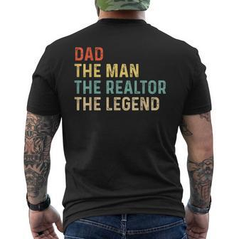 The Dad The Man The Realtor The Legend Real Estate Agent Mens Back Print T-shirt - Seseable