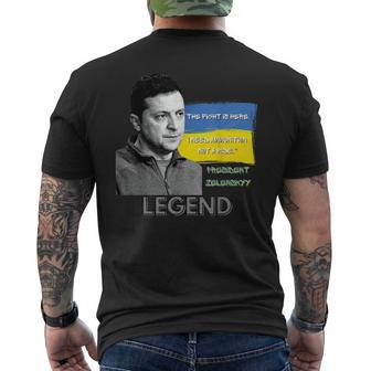 The Fight Is Here Ukraine President Zelensky Legend Mens Back Print T-shirt - Seseable