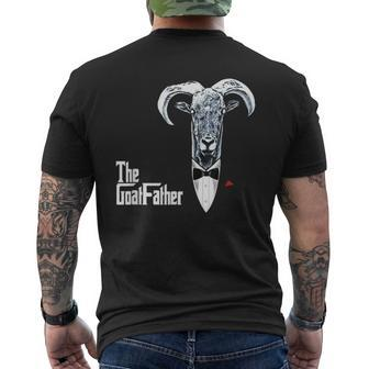 The Goatfather Funny Goat Father Lovers Gift Mens Back Print T-shirt | Mazezy
