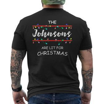The Johnsons Are Lit For Christmas Family Christmas Design Mens Back Print T-shirt - Seseable