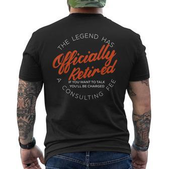 The Legend Has Officially Funny Retired Retirement Men Mens Back Print T-shirt - Seseable