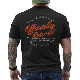 The Legend Has Officially Funny Retirement Retired Men Mens Back Print T-shirt - Seseable