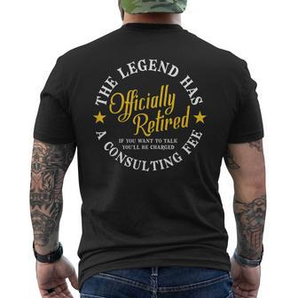 The Legend Has Officially Retired Funny Retirement Gifts Men Mens Back Print T-shirt - Seseable