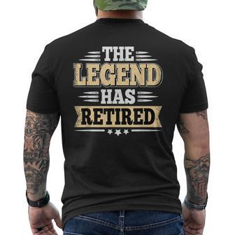 The Legend Has Retired Funny Retro Vintage Retirement Retire Mens Back Print T-shirt - Seseable