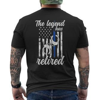 The Legend Has Retired Police Officer Retirement Vintage Mens Back Print T-shirt - Seseable