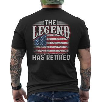The Legend Has Retired Usa Flag Retirement Mens Back Print T-shirt - Seseable
