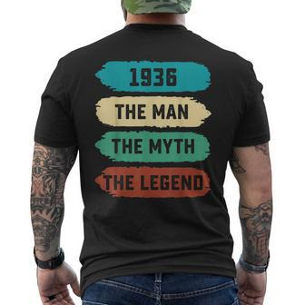 The Man Myth Legend 1936 86Th Birthday Gift For 86 Years Old Gift For Mens Mens Back Print T-shirt - Seseable