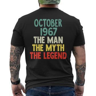 The Man Myth Legend 1967 October 55Th Birthday Gift For 55 Y Mens Back Print T-shirt - Seseable