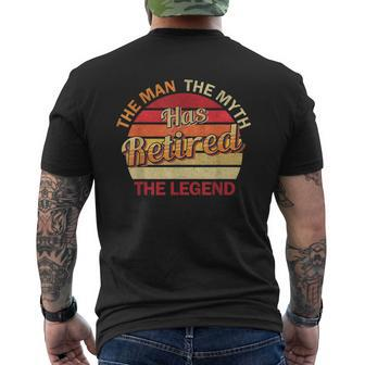 The Man Myth Legend Has Retired Mens Back Print T-shirt - Seseable