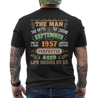 The Man Myth Legend Made In September 1957 65Th Birthday 65 Mens Back Print T-shirt - Seseable