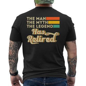 The Man The Myth The Legend Has Retired Mens Back Print T-shirt - Seseable