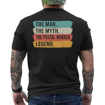 The Man The Myth The Postal Worker Legend Postal Worker Mens Back Print T-shirt - Seseable